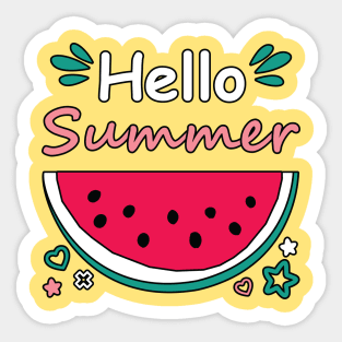 Hello Summer watermelon design Sticker